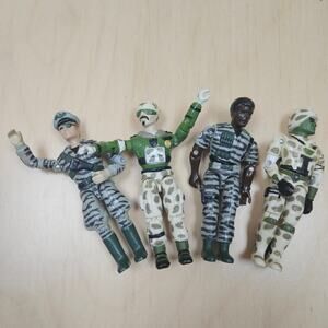 Lot of 4 Vintage Lanard The Corps Action Figures 1986-1998 Military Articulated